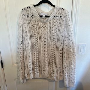 Forever 21+ Chenille Open Knit Fisherman’s Sweater
